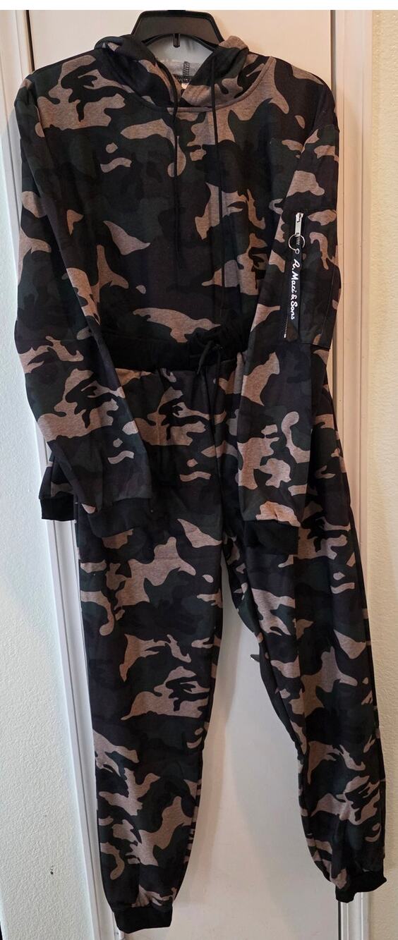 camo set pullover hoodie and jogger sweatpants SIZE XL - Picture 1 of 8